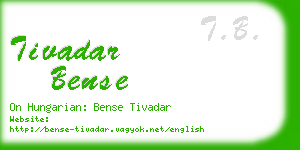 tivadar bense business card